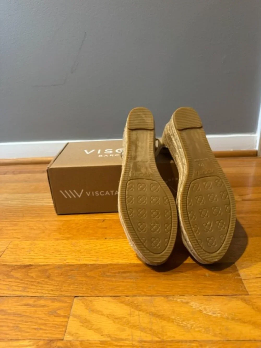 NWOT Viscata Formiga Espadrille Wedge Sandals Size 38 Beige Made in Spain